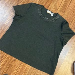 (3/$10) Alfred Dunner Rivet Embellished Top 2x